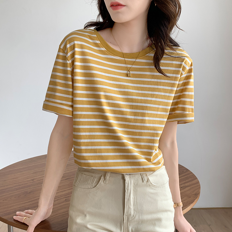 Vintage Stripe T-shirt 撞色复古条纹短袖t恤*5 Colors
