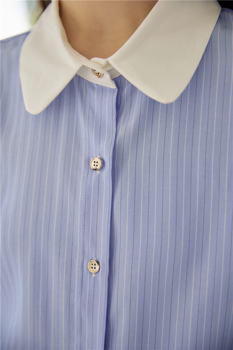 Old-school Color Block Striped Shirt 复古撞色纹长袖衬衫