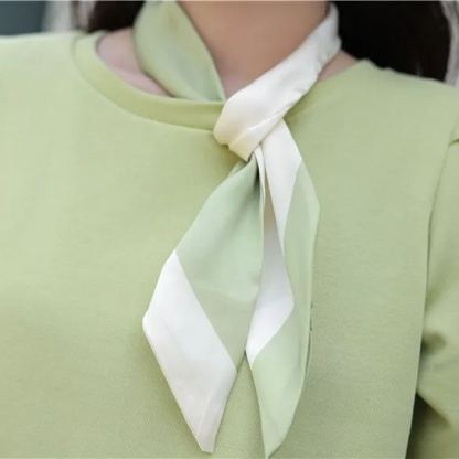 韩剧女主~蝴蝶结丝巾T恤上衣*2色