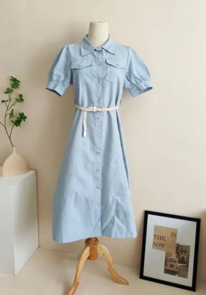 Olivia Velvet Wrap Dress 衬衫式收腰连衣裙*2Colors