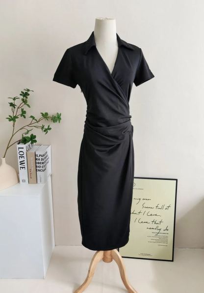 Classy OL Asymmetric Dress 气质OL风不对称连衣裙*2Colors