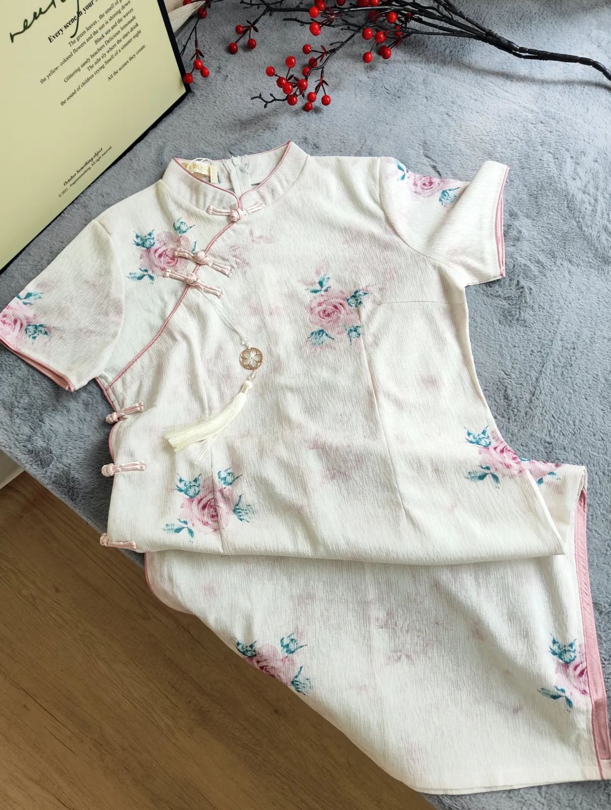 Blooming Rose Cheongsam 玫瑰印花中式旗袍