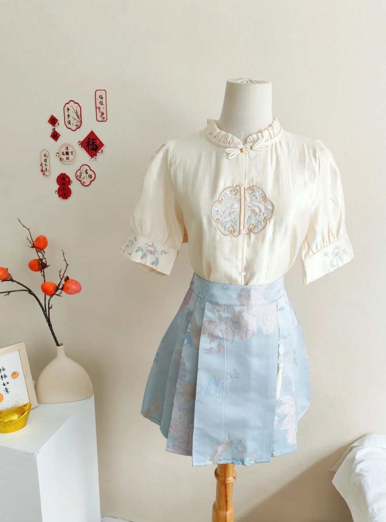 Floral Jacquard Satin Skirt缎面提花马面裙*2 Colors