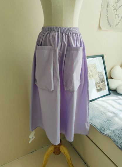 紫色双口袋半裙*腰围可以到95cm