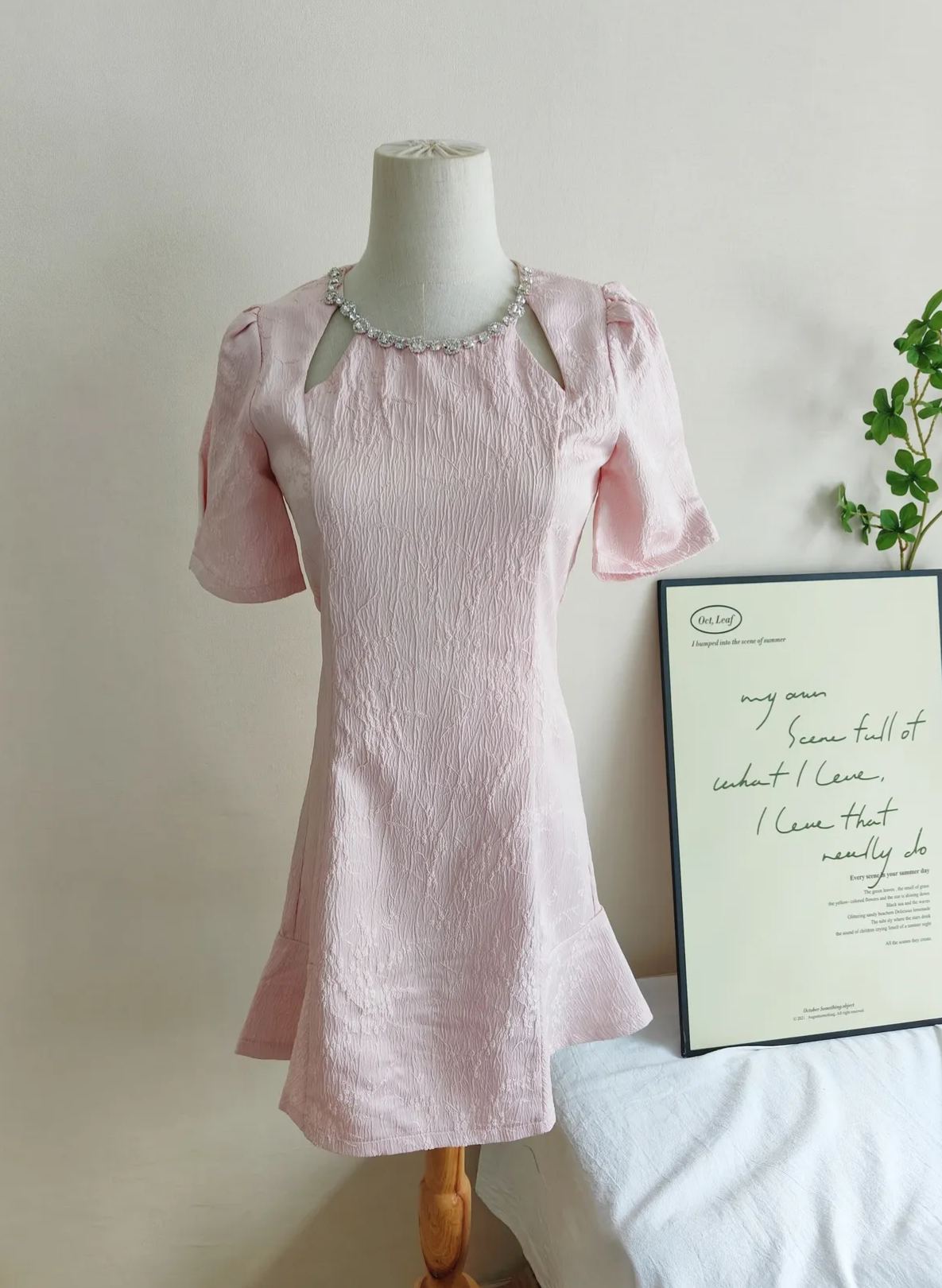 Pink Romance Jacquard Dress 粉色提花鱼尾连衣裙