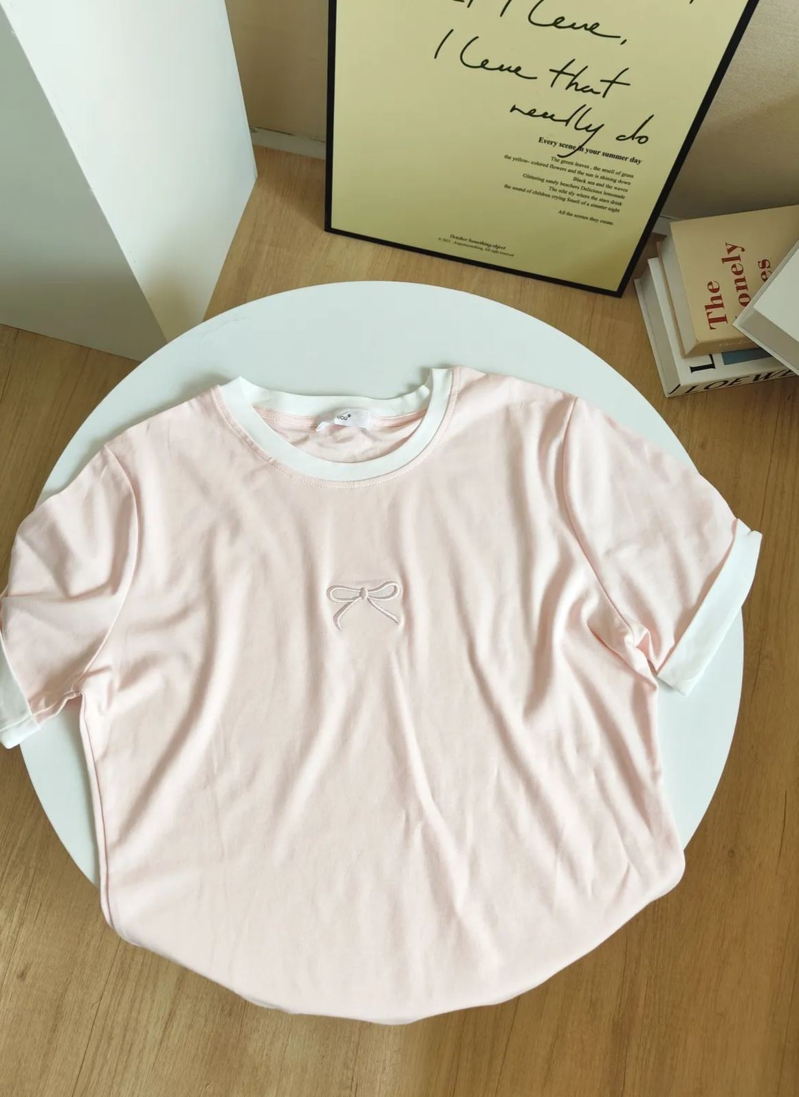 Ice Cream Color Bow Tee 冰淇淋色拼接蝴蝶结T恤*2 Colors