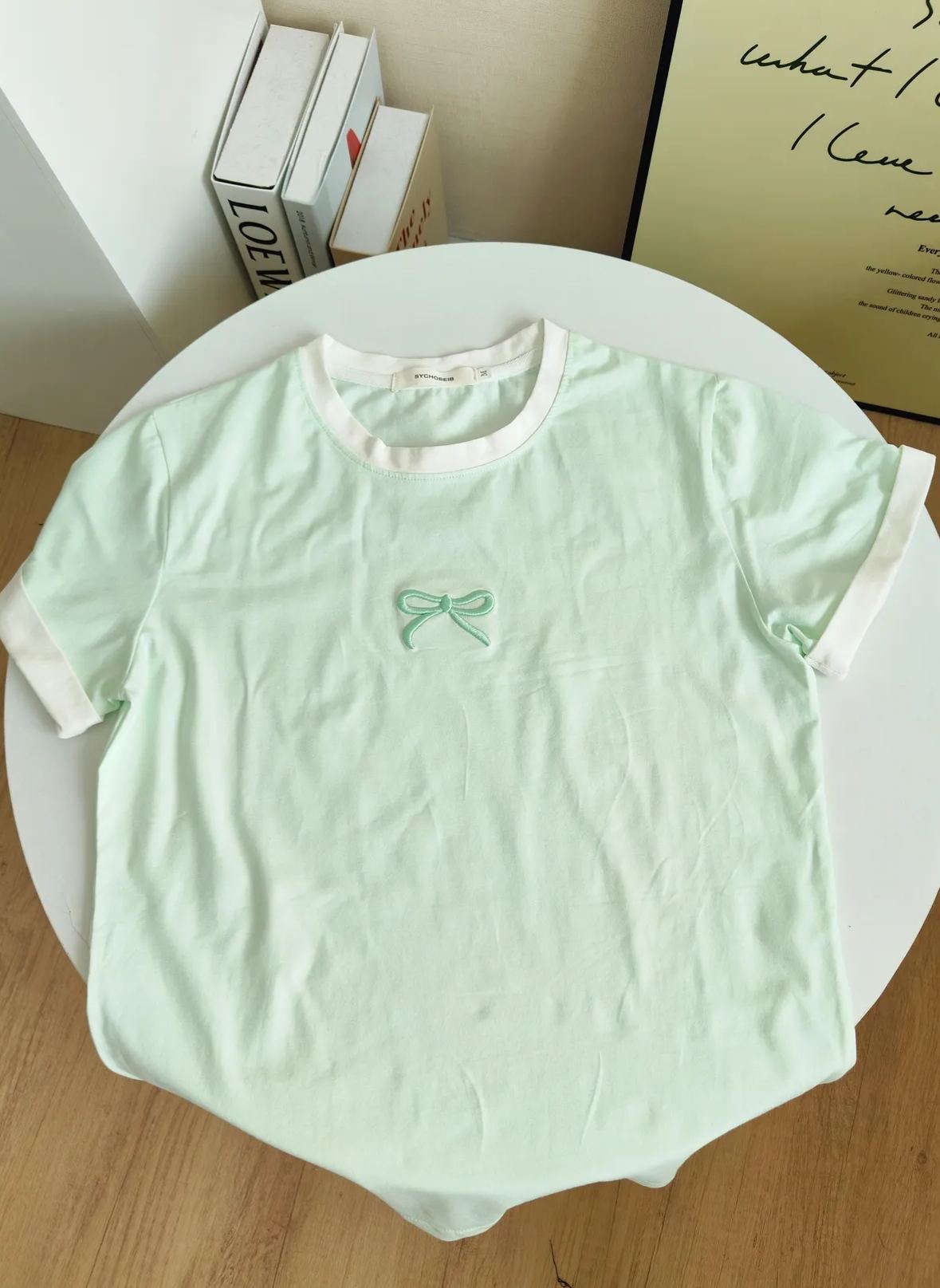 Ice Cream Color Bow Tee 冰淇淋色拼接蝴蝶结T恤*2 Colors