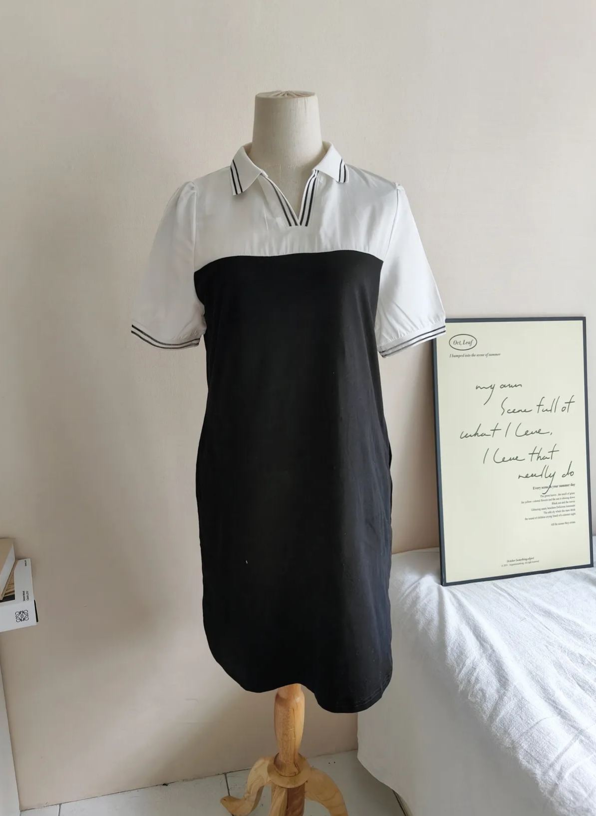 Faux Two-Piece Polo Dress Polo领假两件连衣裙 