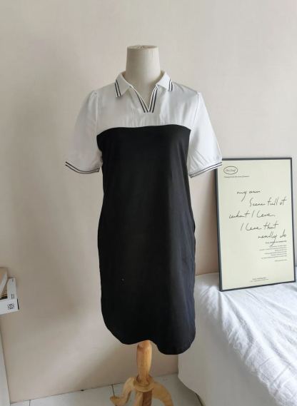 Faux Two-Piece Polo Dress Polo领假两件连衣裙 