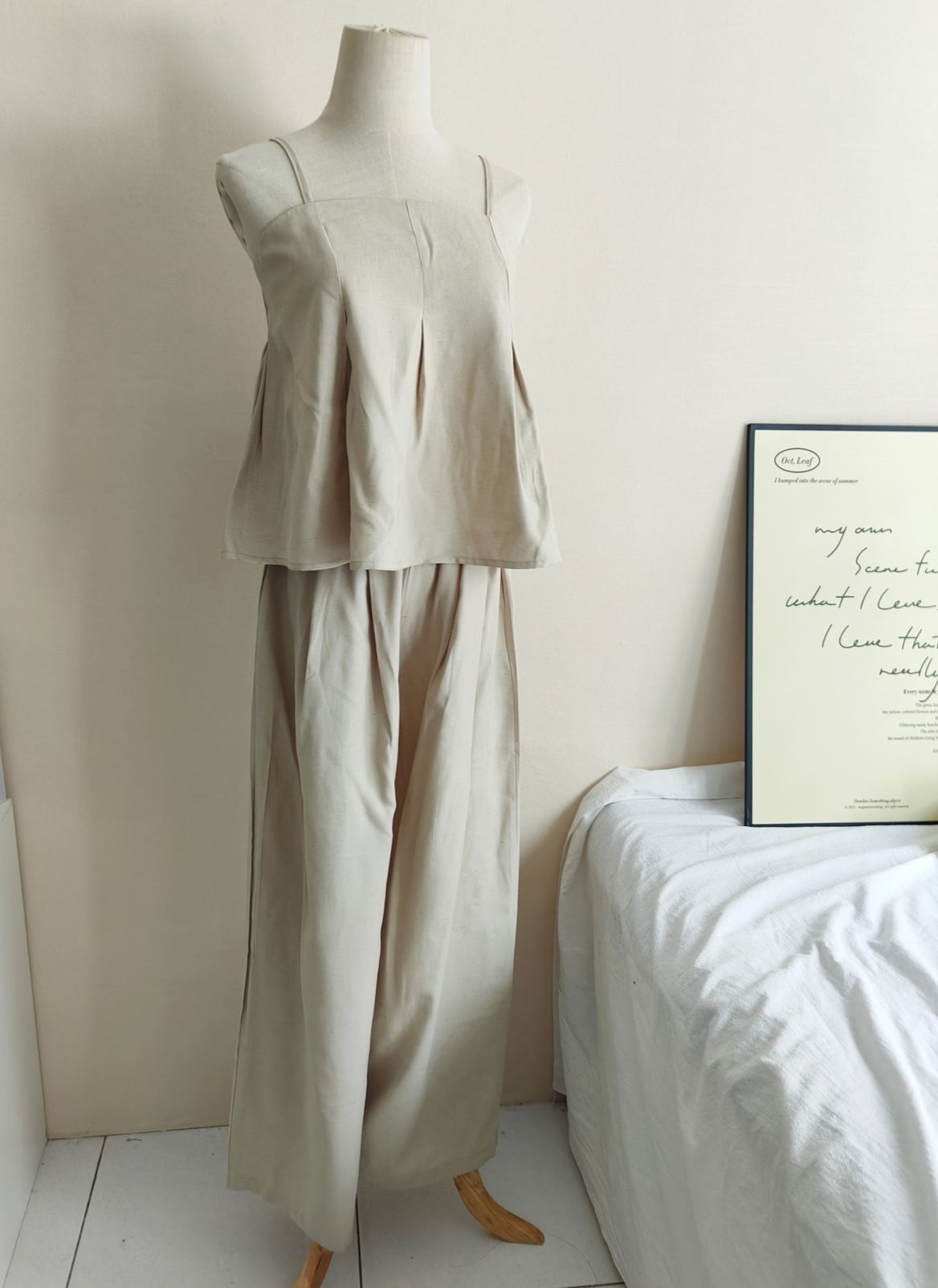 Muse Two-Piece 法式吊带上衣阔腿裤两件套*4 Colors