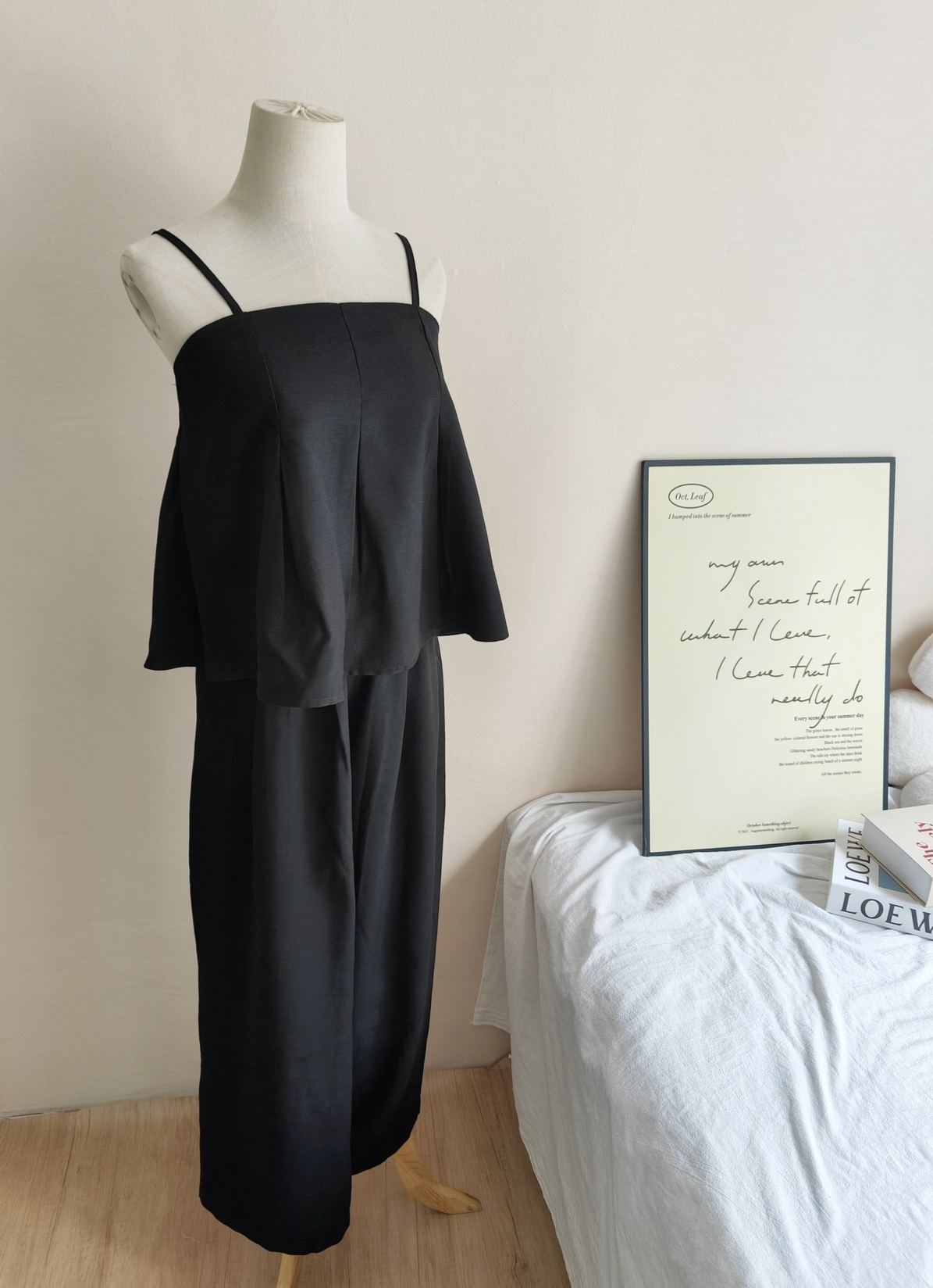 Muse Two-Piece 法式吊带上衣阔腿裤两件套*4 Colors