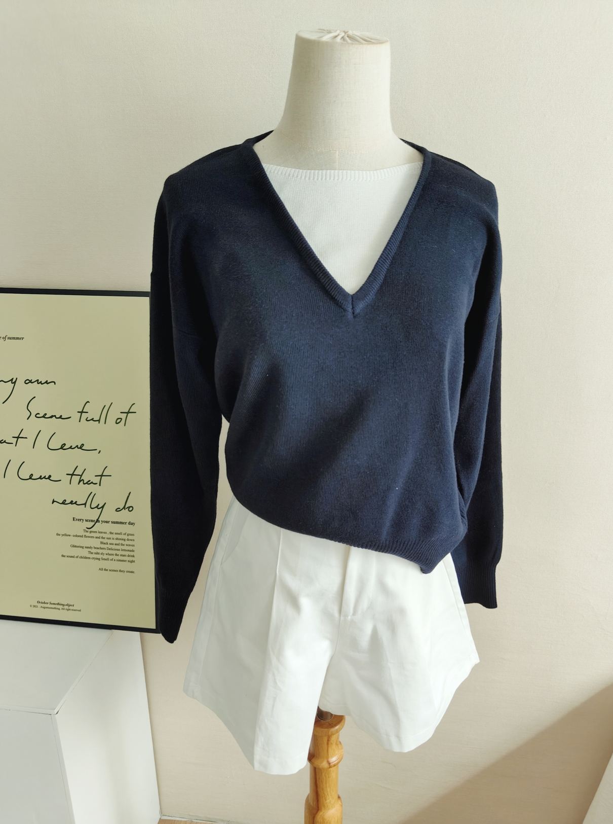 Chic Dual-Tone Knit Top 慵懒撞色假两件毛衣* 2 Colors