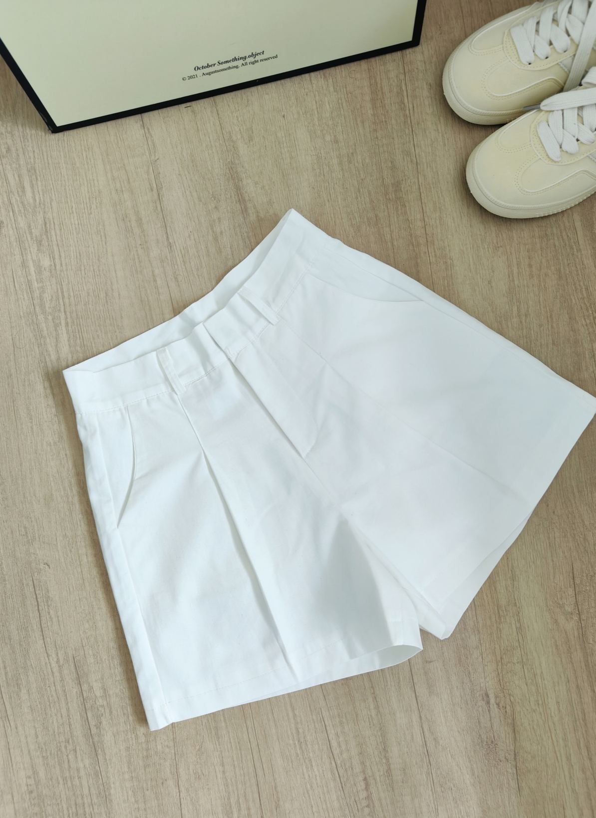 High-Waisted Wide-Leg Shorts 高腰洗水棉阔腿五分裤* 3 Colors