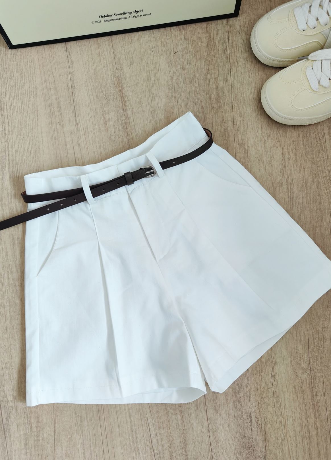 High-Waisted Wide-Leg Shorts 高腰洗水棉阔腿五分裤* 3 Colors