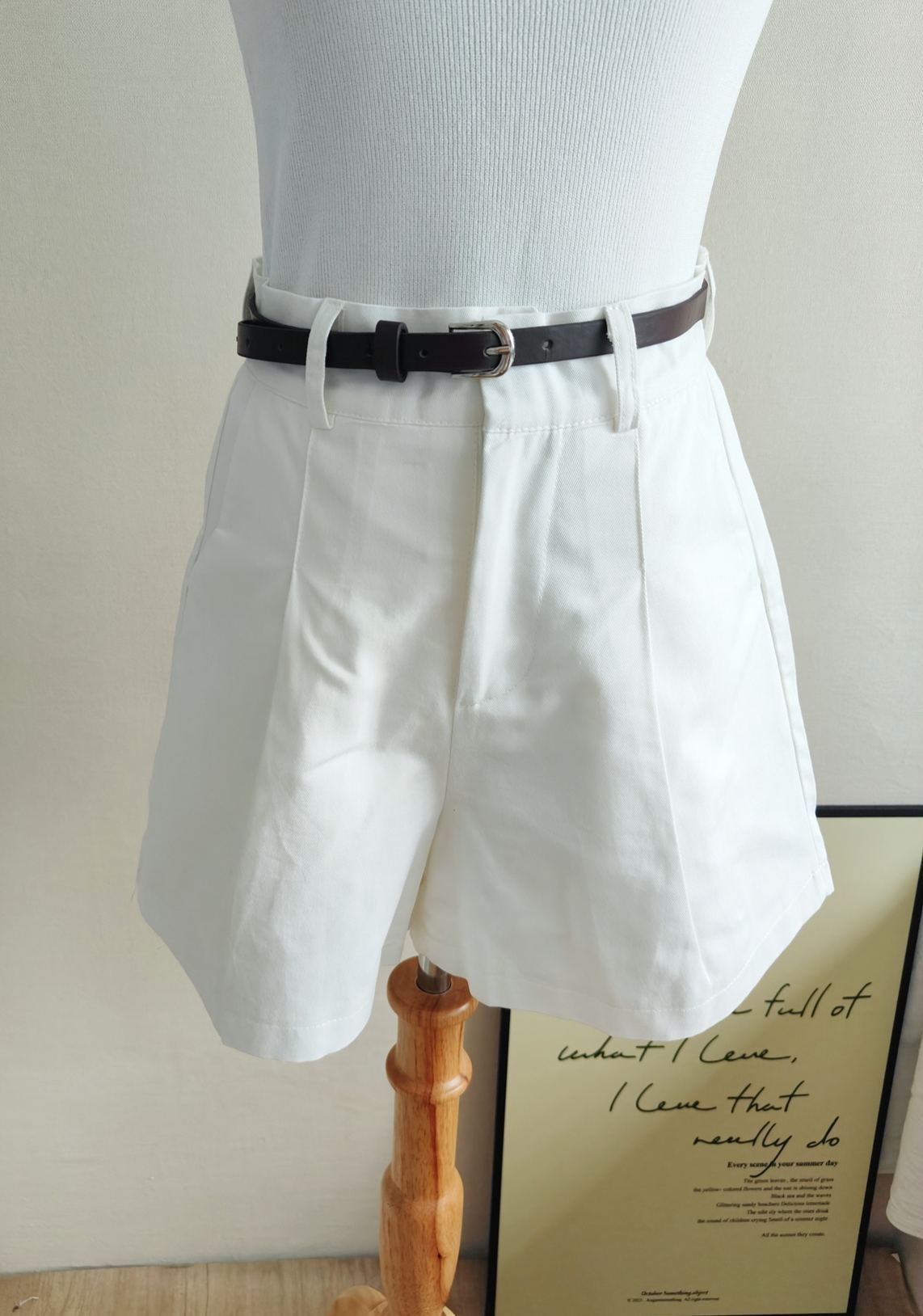 High-Waisted Wide-Leg Shorts 高腰洗水棉阔腿五分裤* 3 Colors