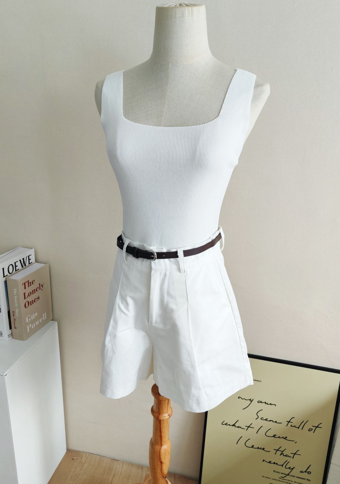 High-Waisted Wide-Leg Shorts 高腰洗水棉阔腿五分裤* 3 Colors