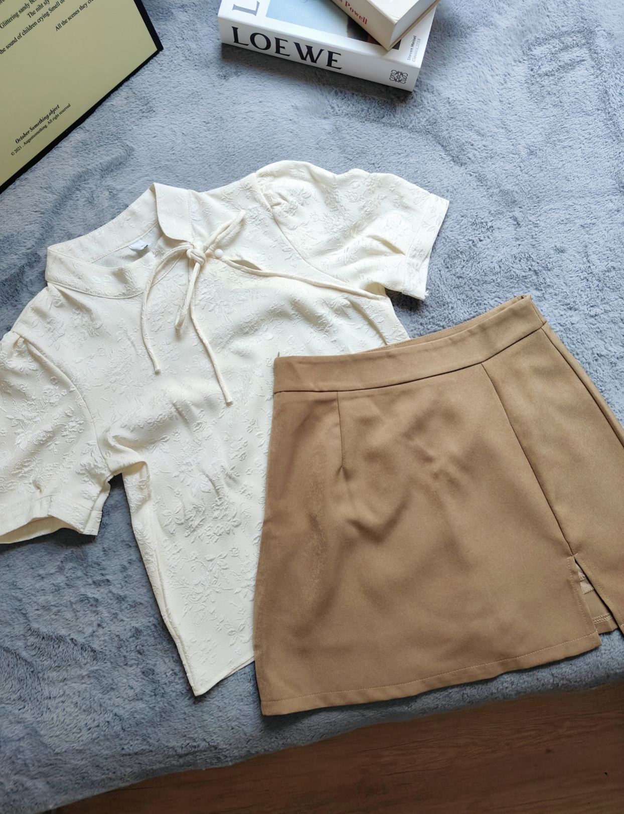 Beige Two-Piece Set茶系中式套装