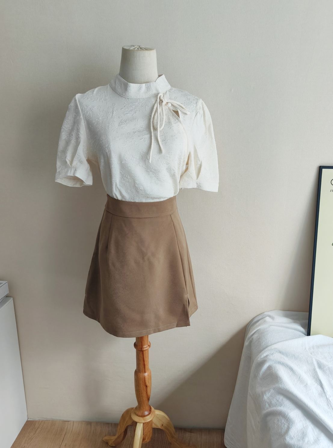 Beige Two-Piece Set茶系中式套装