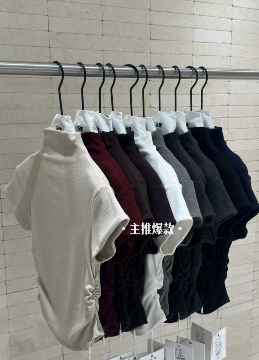 Half-high Collar Ultra-flattering Short Sleeve T-shirt 半高领超美体态短袖T*10 Colors
