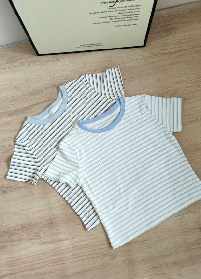 Colorblock Crew Neck T-Shirt 条纹控✜超好看✜撞色圆领T恤*2 Colors