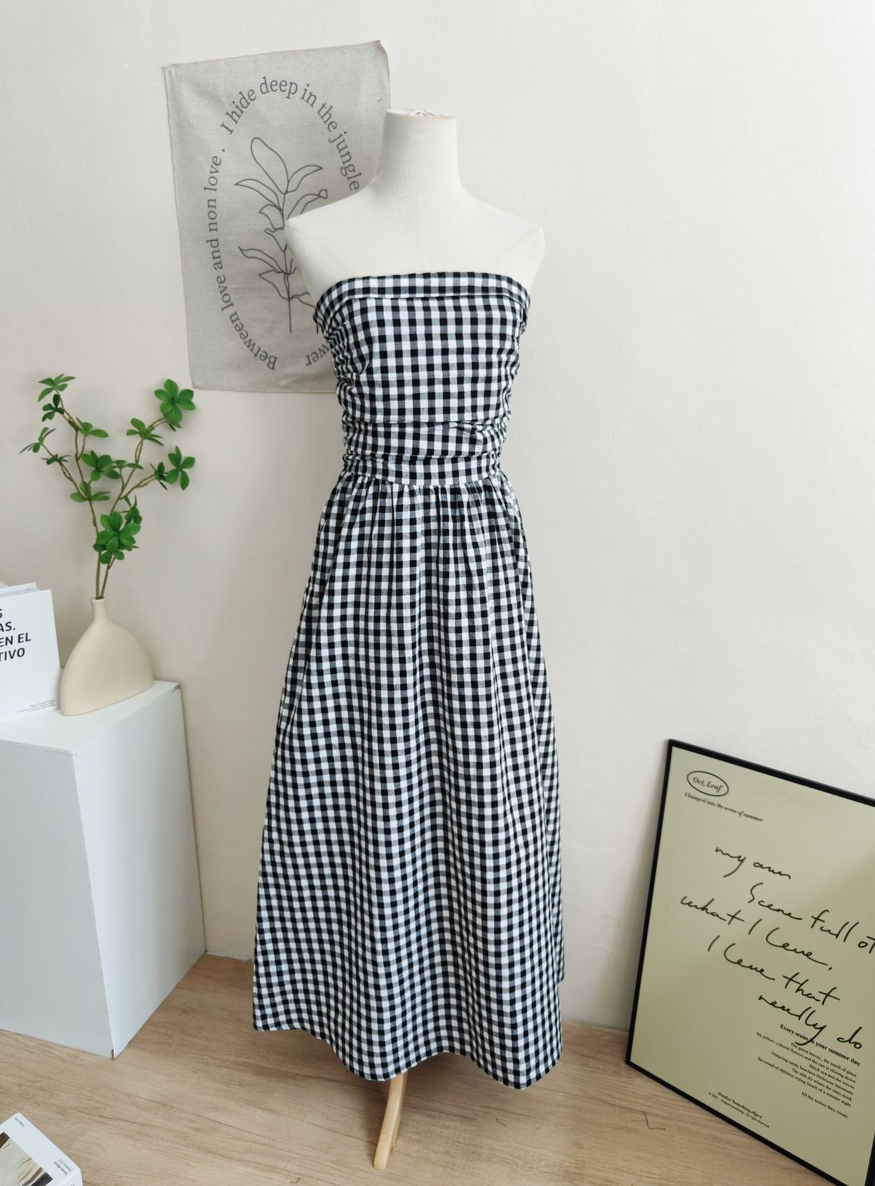 Plaid Tube Dress 格子抹胸连衣裙*2 Colors