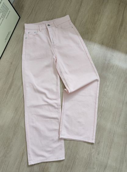 Pink Wide-Leg Jeans 粉色阔腿牛仔裤 