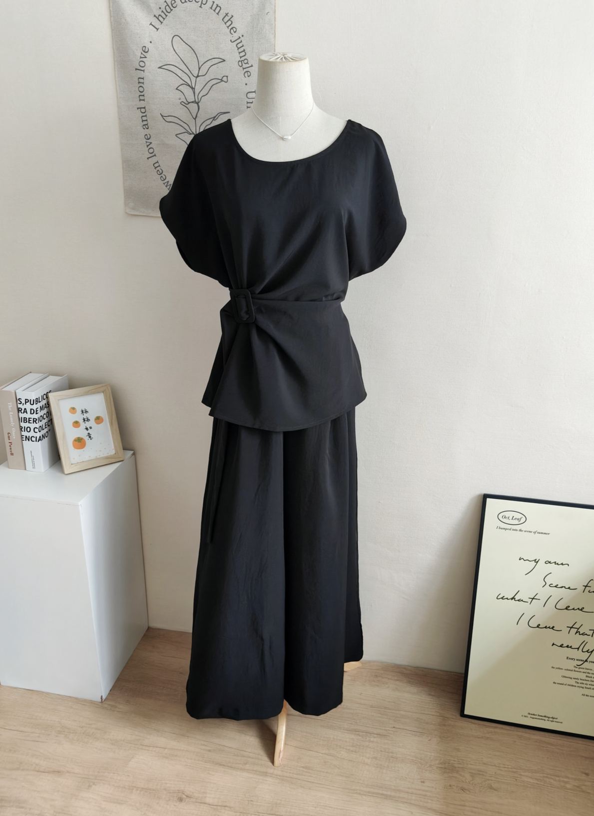 LUMEA Flutter Sleeve Tie Top & Wide Leg Pants Set 飞飞袖绑带上衣+阔腿裤两件套*2 Colors