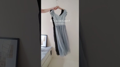 V-Neck Tulle and Mesh Dress法式气质V领拼接纱裙*2Colors
