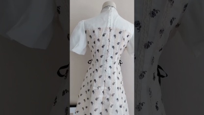 盘扣立领泡泡袖连衣裙 M Size 