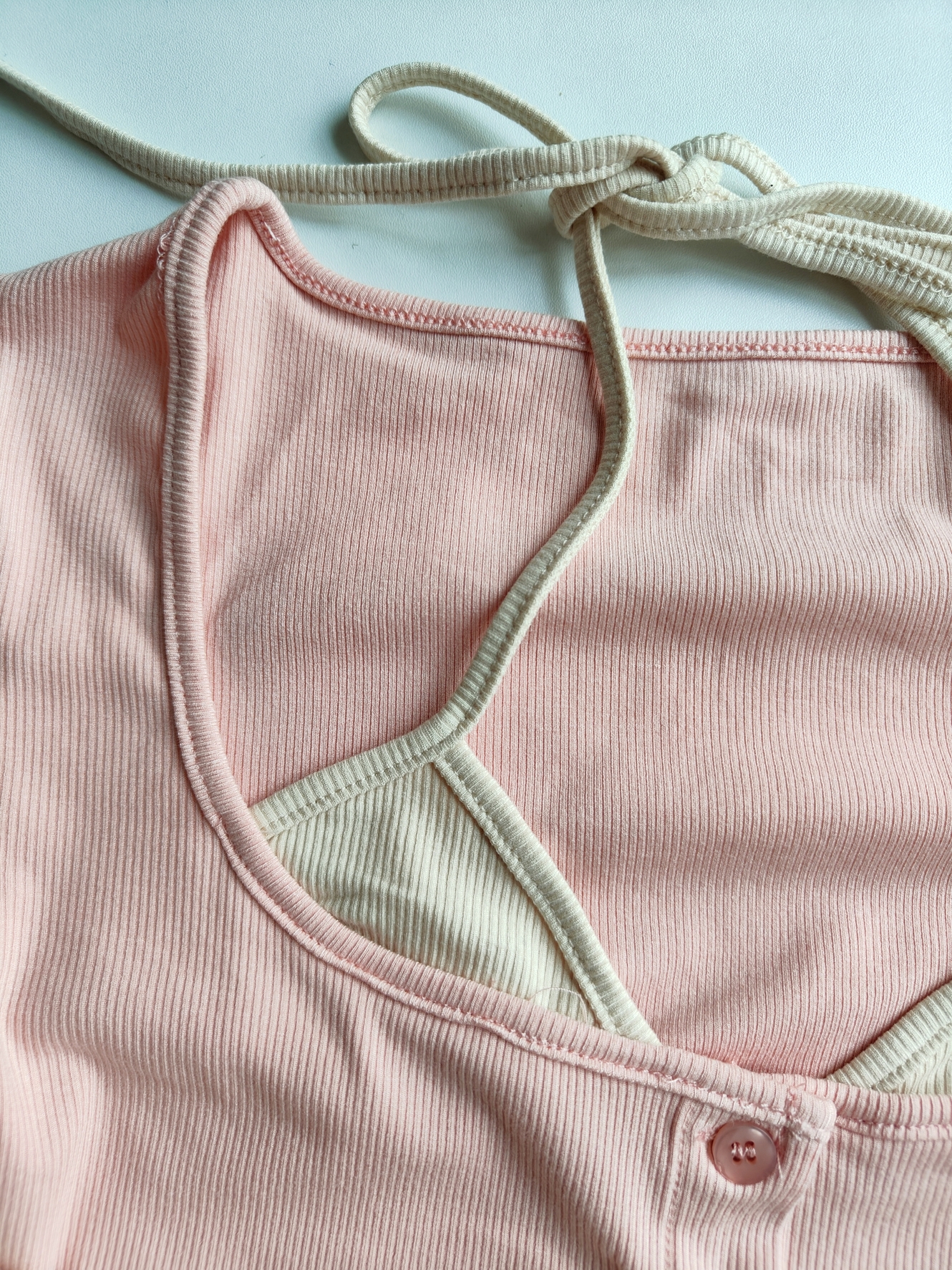 Sassy Faux Two-In-One Knit Top 辣妹假两件针织衫短款T恤*2Colors