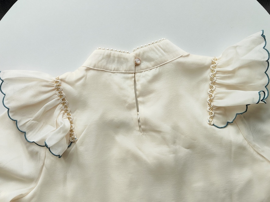 Embroidered Ruffle Hem Top & Skirt Set 刺绣荷叶边上衣+半身裙两件套