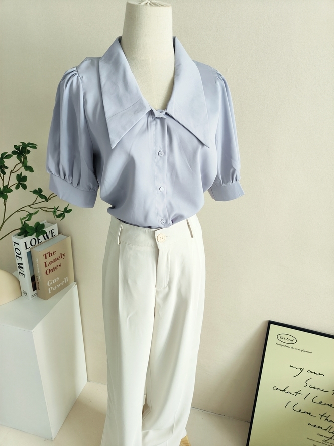  Lavender V-Neck Blouse 熏衣紫V领衬衫