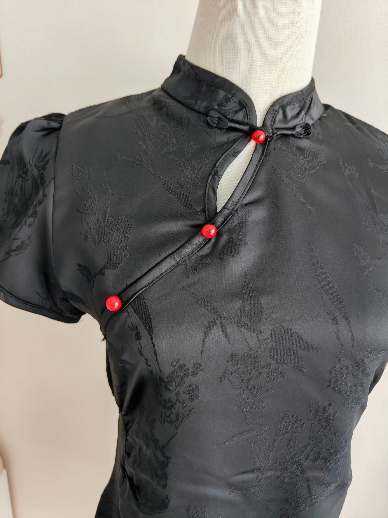 Orchid Jacquard Cheongsam 雪兰提花立领旗袍*Blue S Black M last pcs!