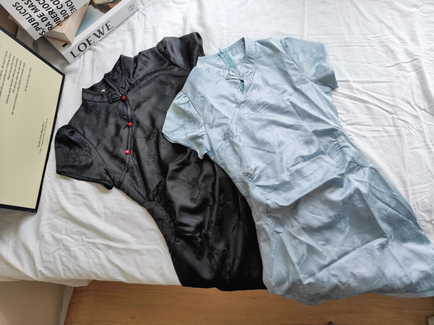 Orchid Jacquard Cheongsam 雪兰提花立领旗袍*Blue S Black M last pcs!