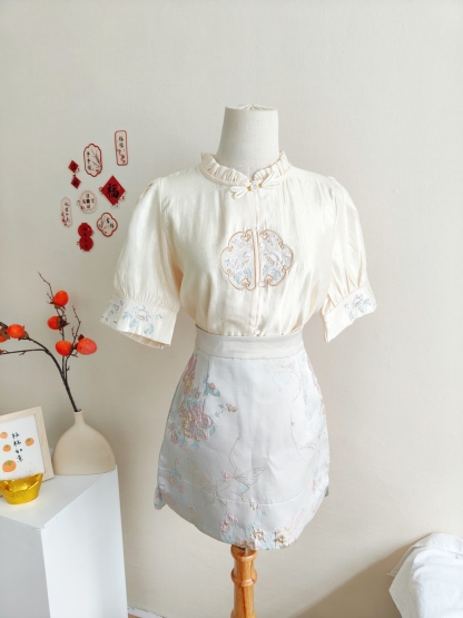 Vintage Jacquard Skirt  中式提花半身裙*只剩M