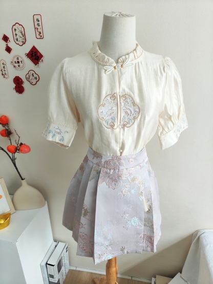 Floral Jacquard Satin Skirt缎面提花马面裙*2 Colors