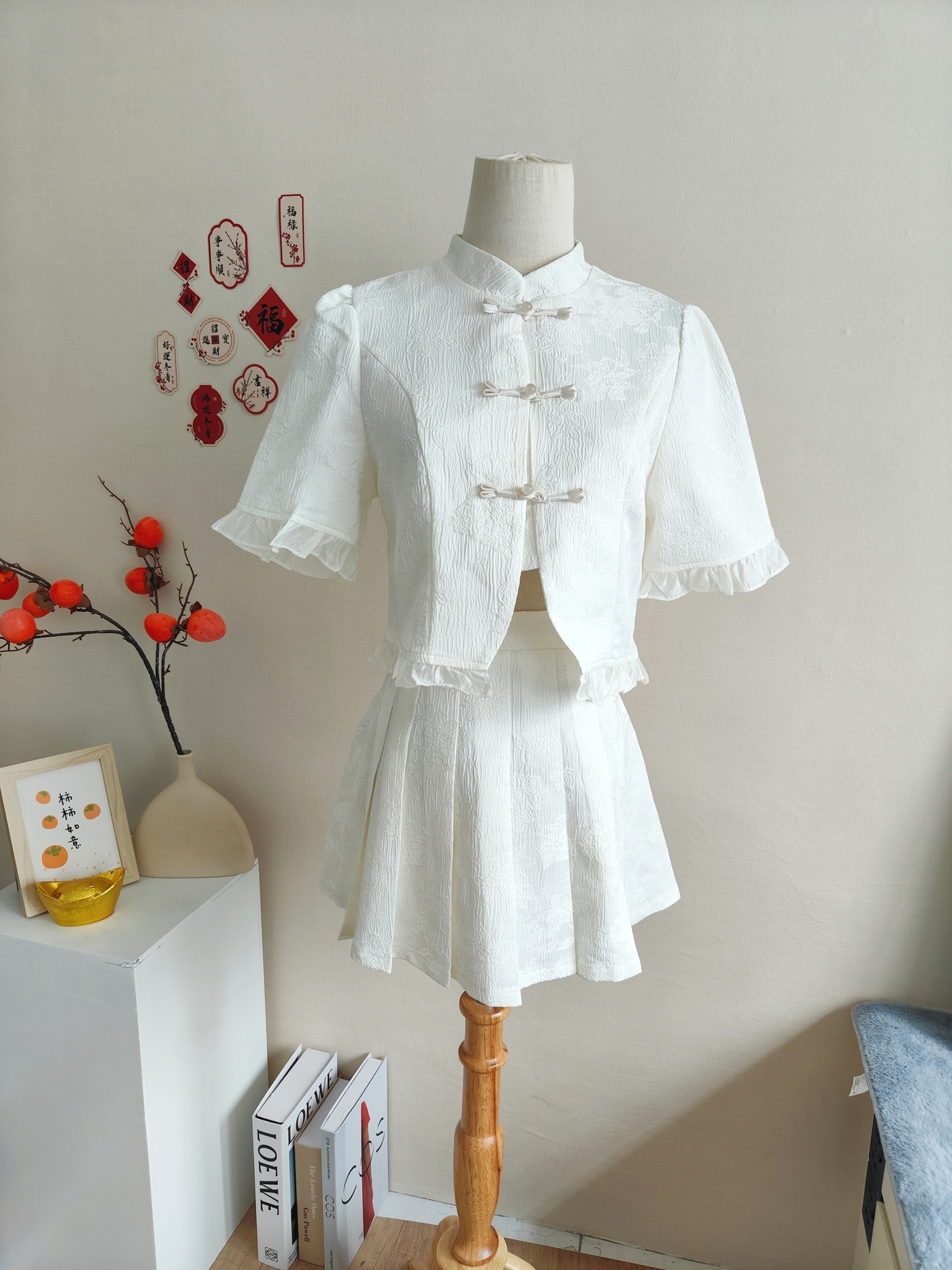 Serene Ink Pleat Skirt Two-Piece Set 水墨吟风百褶裙2件套*2 Colors