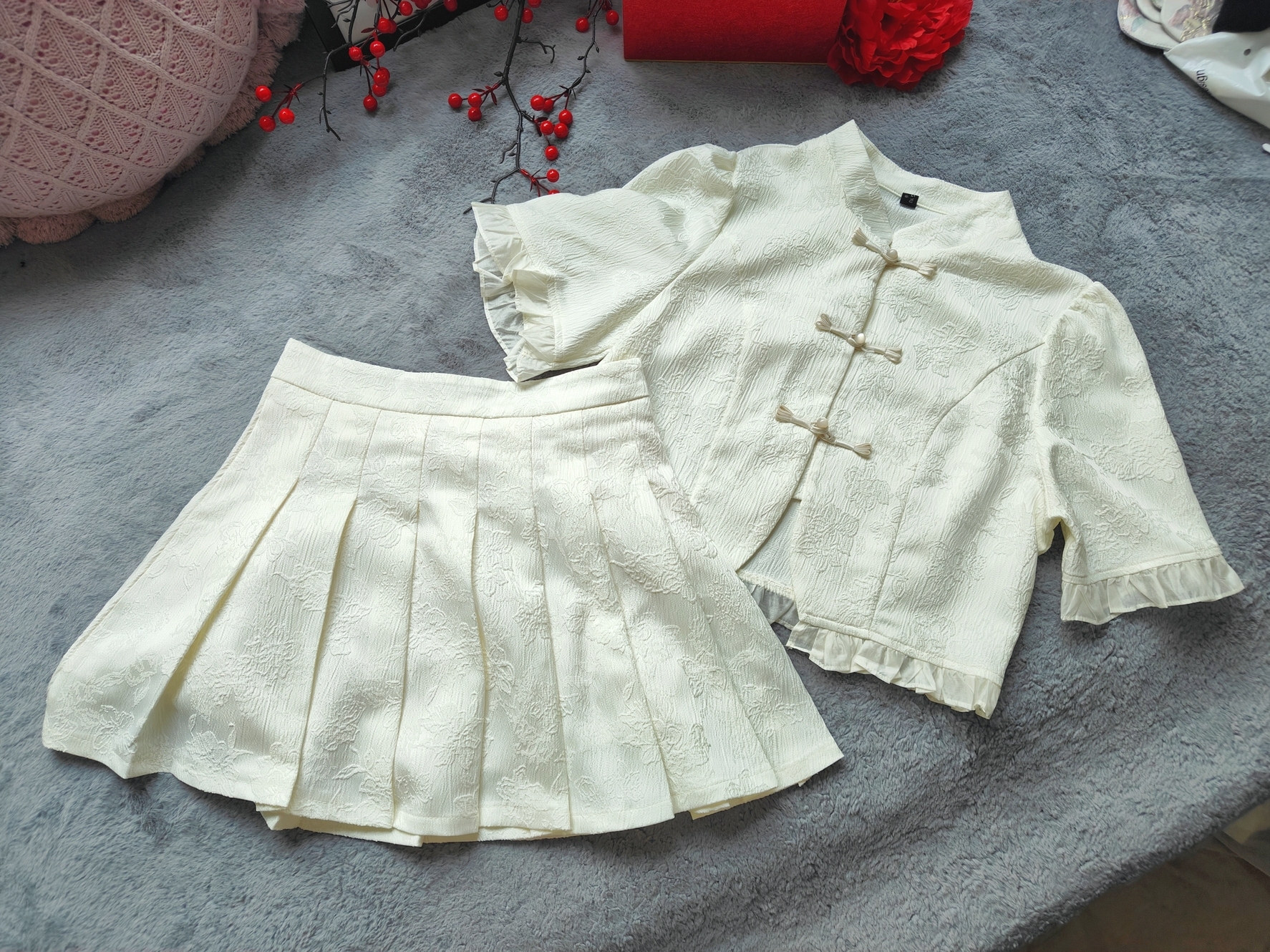 Serene Ink Pleat Skirt Two-Piece Set 水墨吟风百褶裙2件套*2 Colors