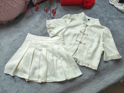 Serene Ink Pleat Skirt Two-Piece Set 水墨吟风百褶裙2件套*2 Colors