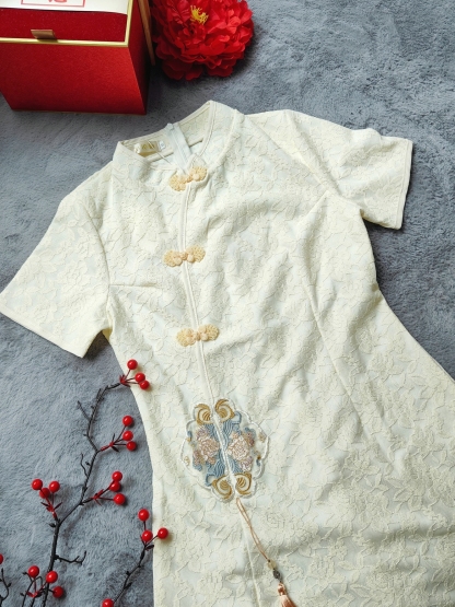 Tassel Embroidery Dress 刺绣流苏中式连衣裙*2 Colors