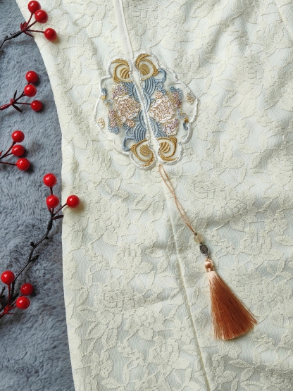 Tassel Embroidery Dress 刺绣流苏中式连衣裙*2 Colors