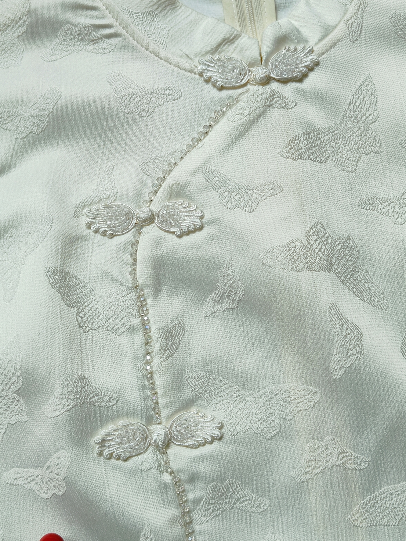 Floral Jacquard Puff Sleeve Dress 提花泡泡袖旗袍连衣裙*2 Colors