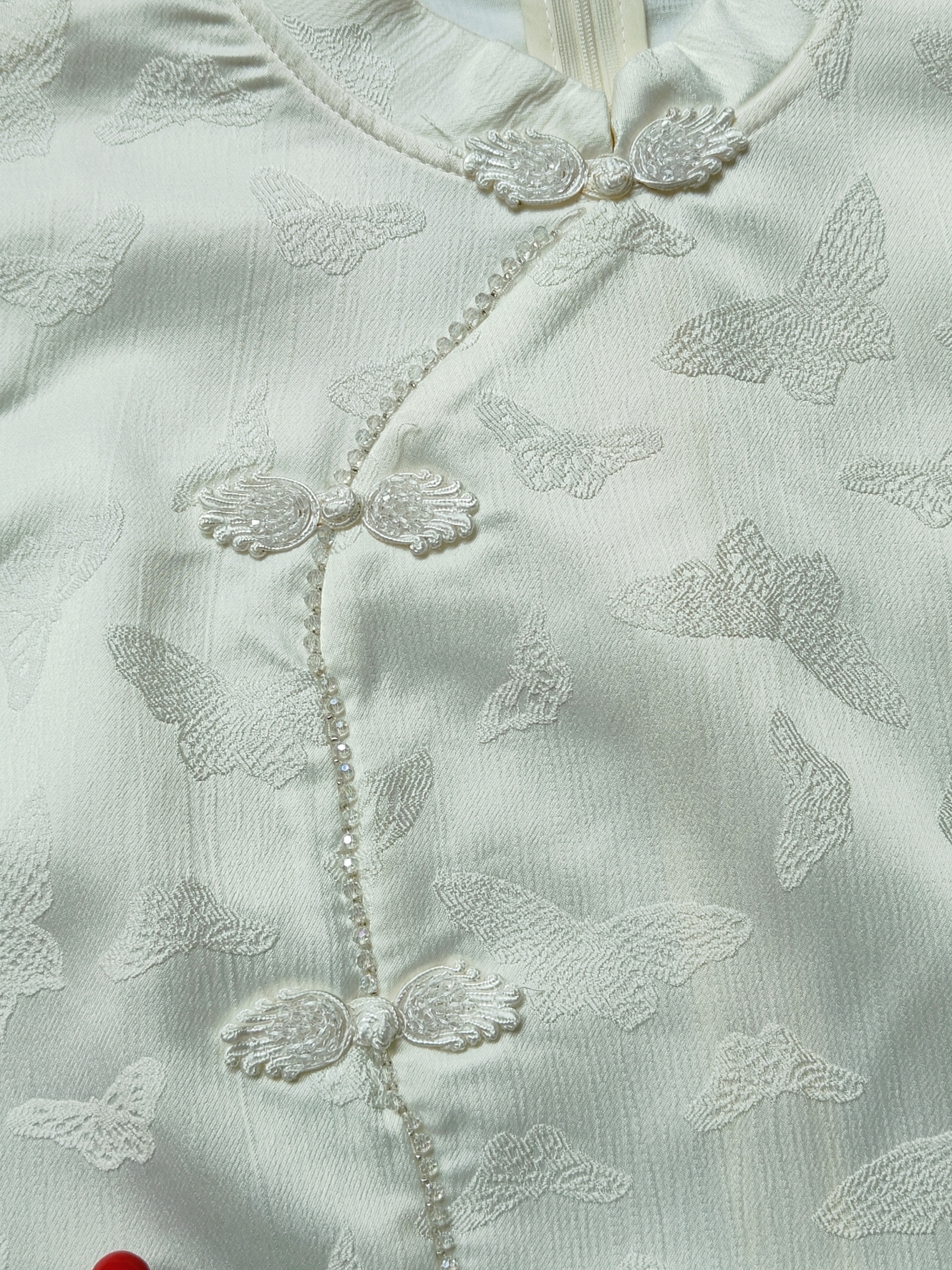 Floral Jacquard Puff Sleeve Dress 提花泡泡袖旗袍连衣裙*2 Colors