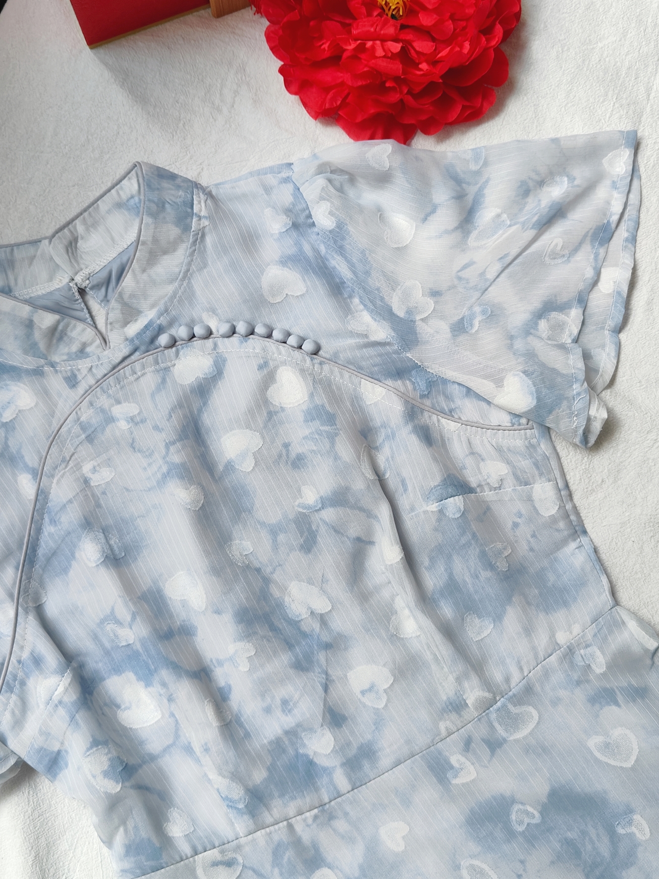 Blue Blossom Chiffon Dress 蓝色雪纺碎花裙