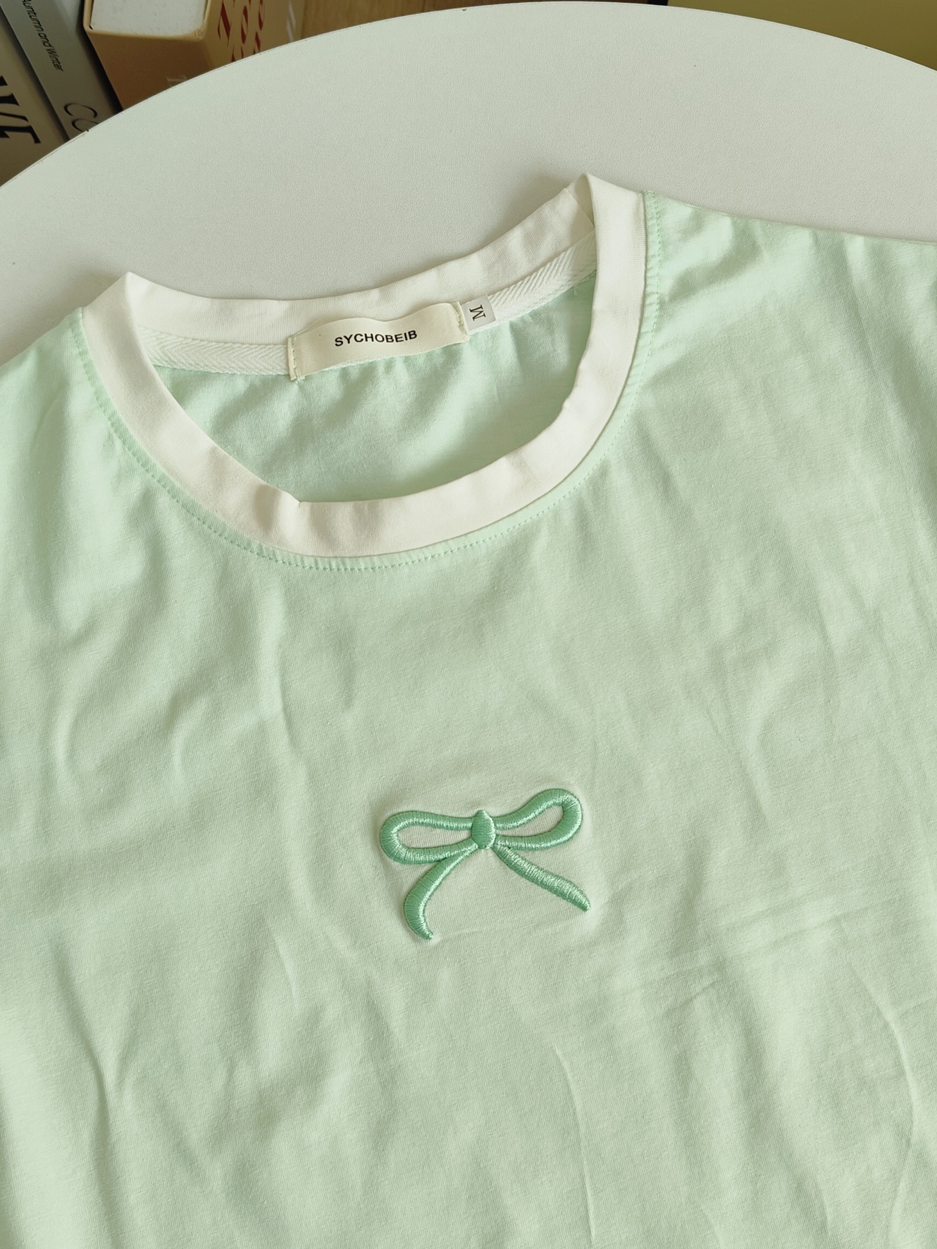 Ice Cream Color Bow Tee 冰淇淋色拼接蝴蝶结T恤*2 Colors