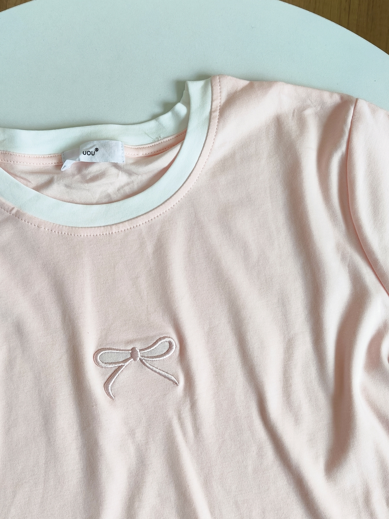 Ice Cream Color Bow Tee 冰淇淋色拼接蝴蝶结T恤*2 Colors