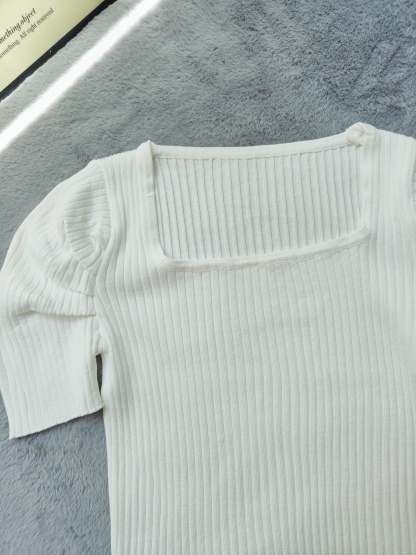 Stella Puff Sleeve Top 心机方领泡泡袖上衣*5Colors