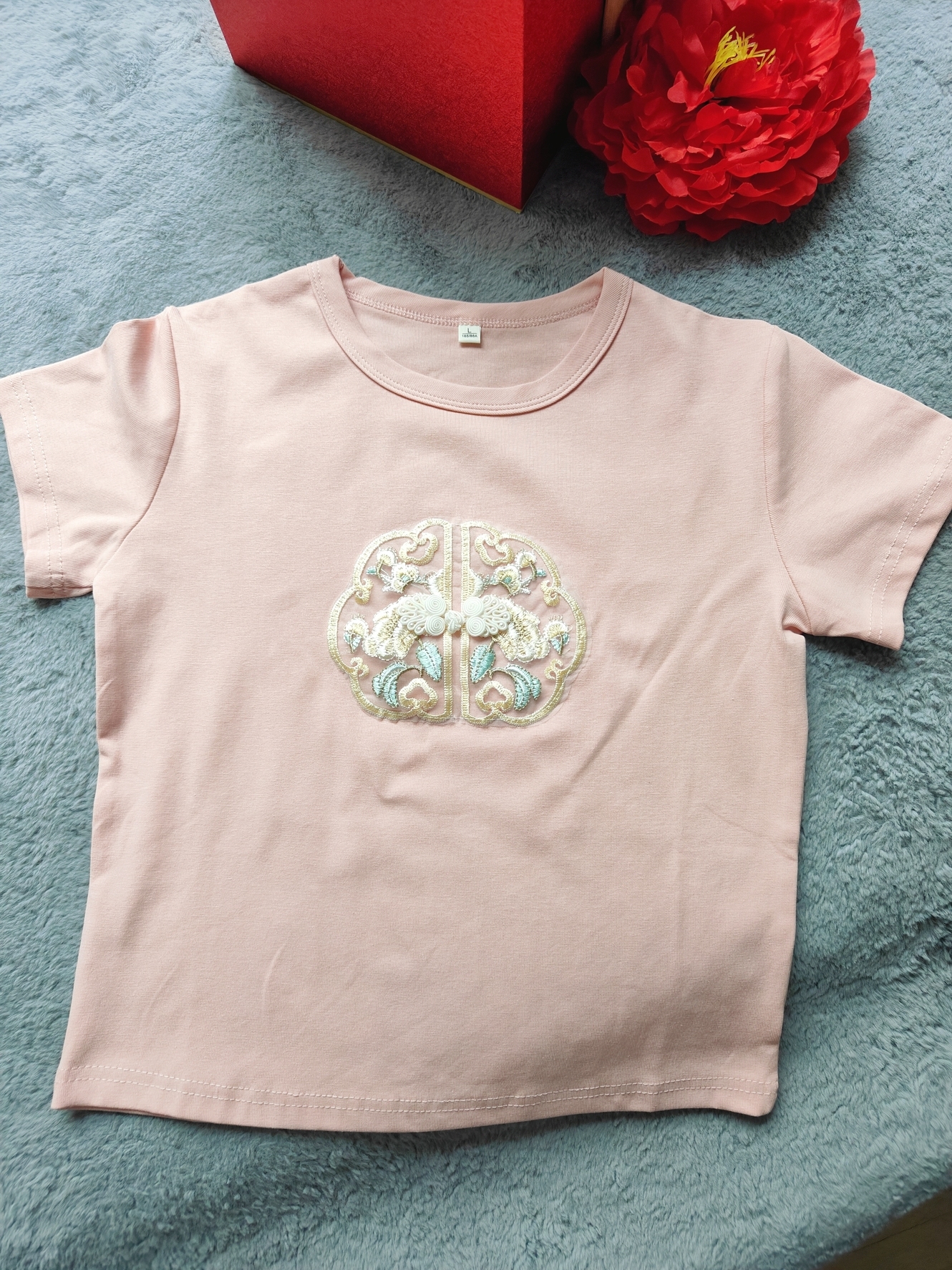 Ribbed Texture Embroidered Crop Tee 刺绣螺纹短款t恤*4 Colors 