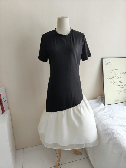 Casual Tee Combo Dress 仙气飘飘~T恤拼接连衣裙 