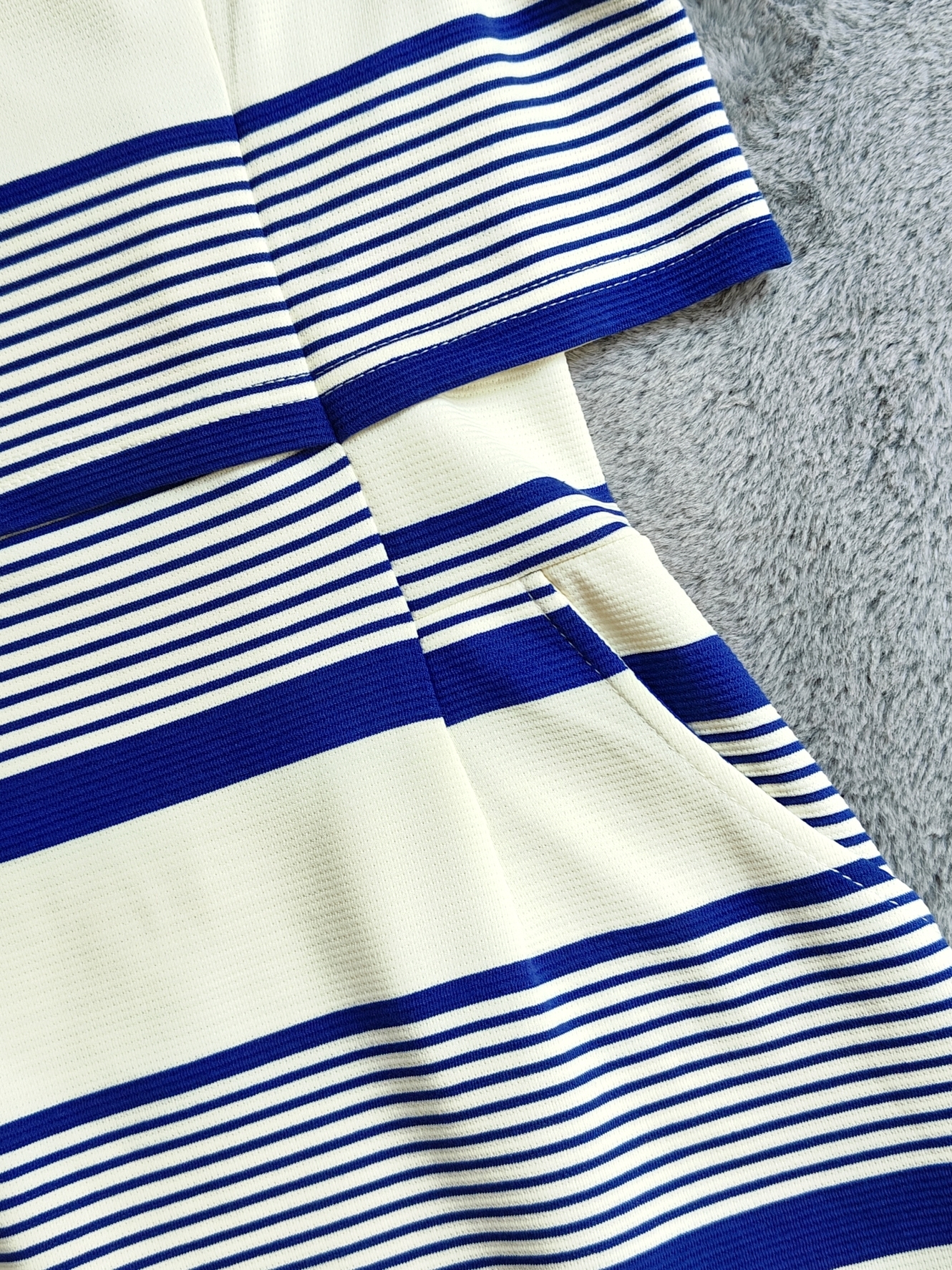 Faux Two-Piece Striped Tee Dress 假两件条纹T恤连衣裙*2Colors